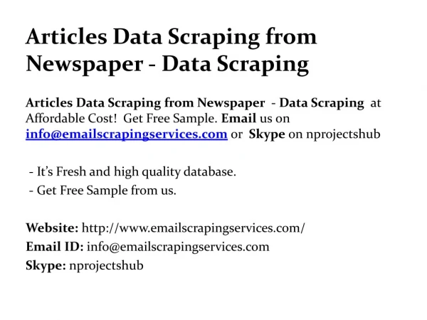 Articles Data Scraping from Newspaper