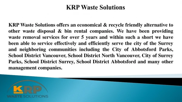Commercial Waste Removal Services Langley