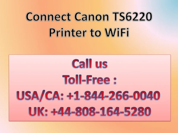 Connect Canon TS6220 Printer to WiFi