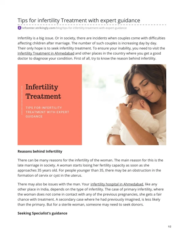 Tips for infertility Treatment with expert guidance