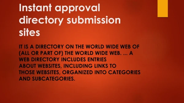 instant approval directory submission sites
