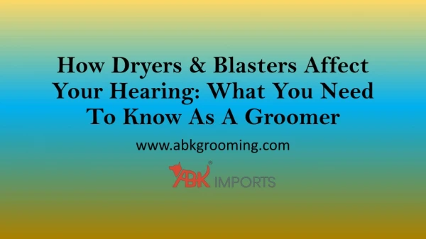 How Dryers & Blasters Affect Your Hearing: What You Need To Know As A Groomer