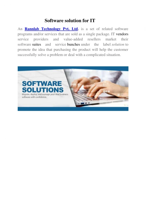 Software solution for IT