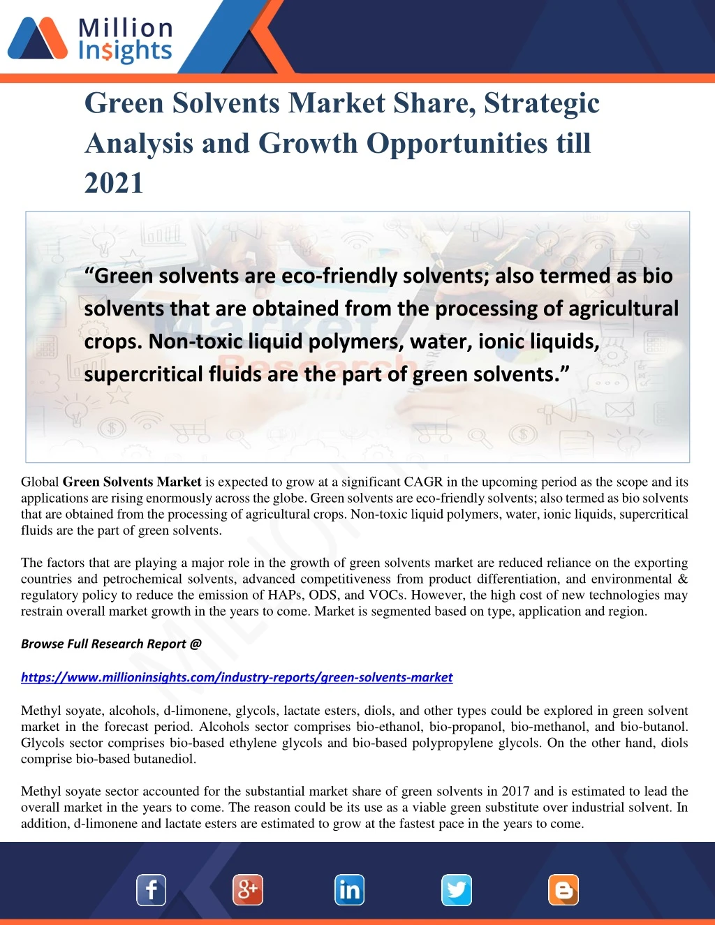 green solvents market share strategic analysis
