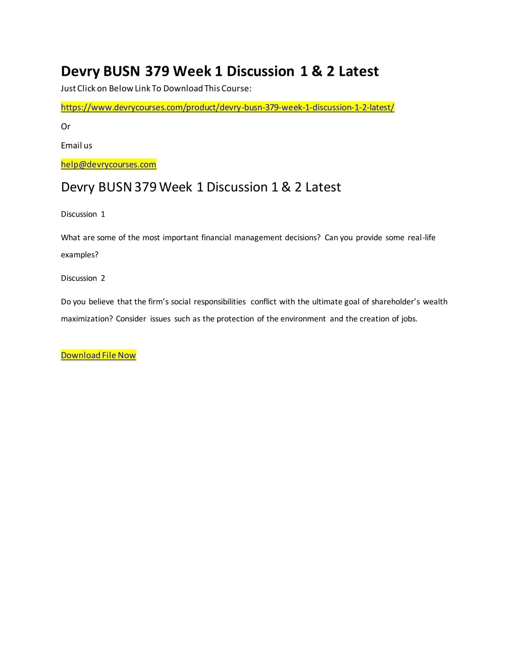 devry busn 379 week 1 discussion 1 2 latest just