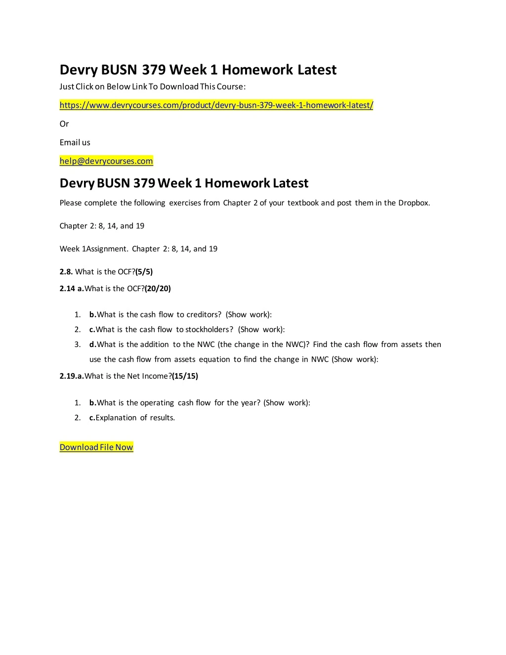 devry busn 379 week 1 homework latest just click