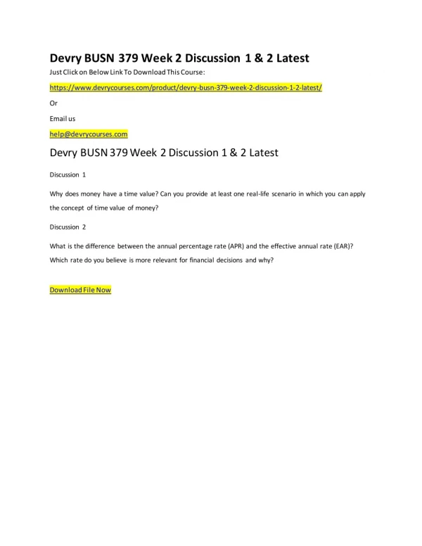 devry busn 379 week 2 discussion 1 2 latest just