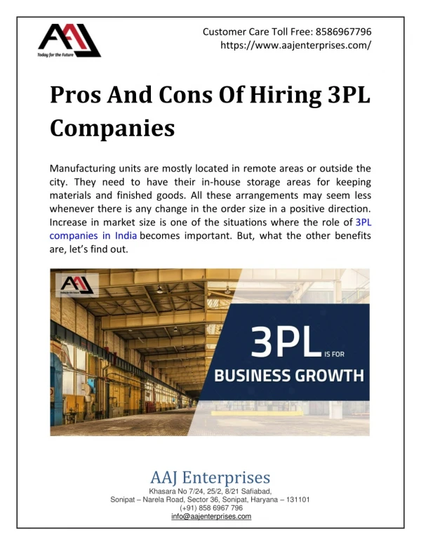 Pros And Cons Of Hiring 3PL Companies