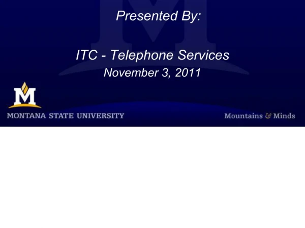 MSU Telephone Coordinator Training Seminar
