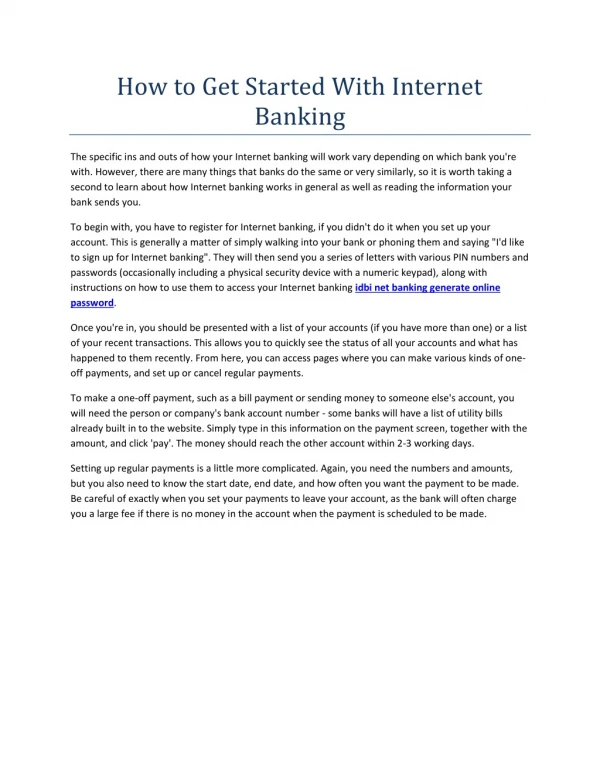 How to Get Started With Internet Banking