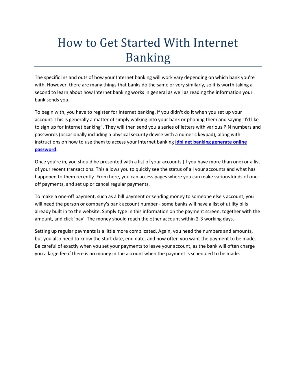 how to get started with internet banking