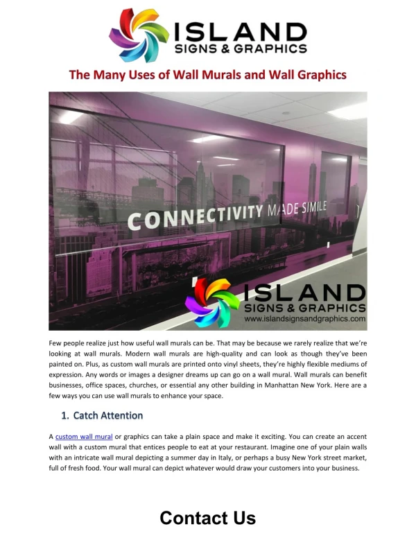 The Many Uses of Wall Murals and Wall Graphics
