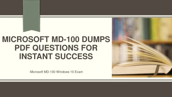 Get Your Success in Your Own Hands with the Microsoft MD-100 Dumps