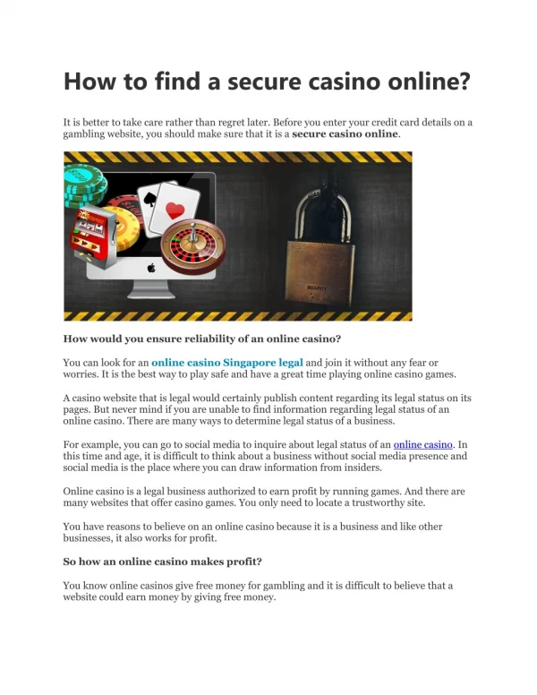 How to find a secure casino online?