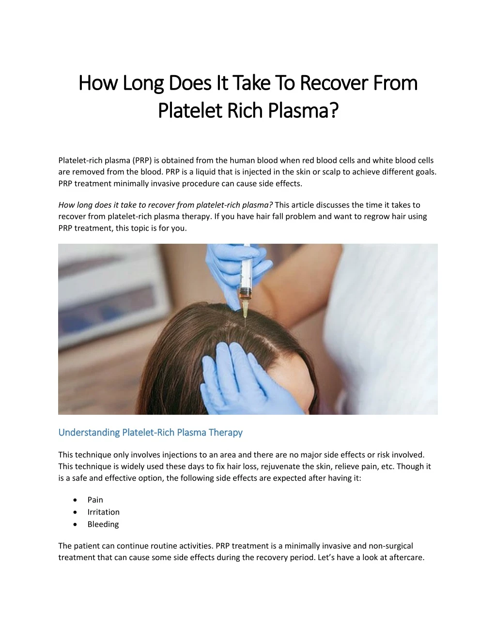 how long does it take to recover from how long