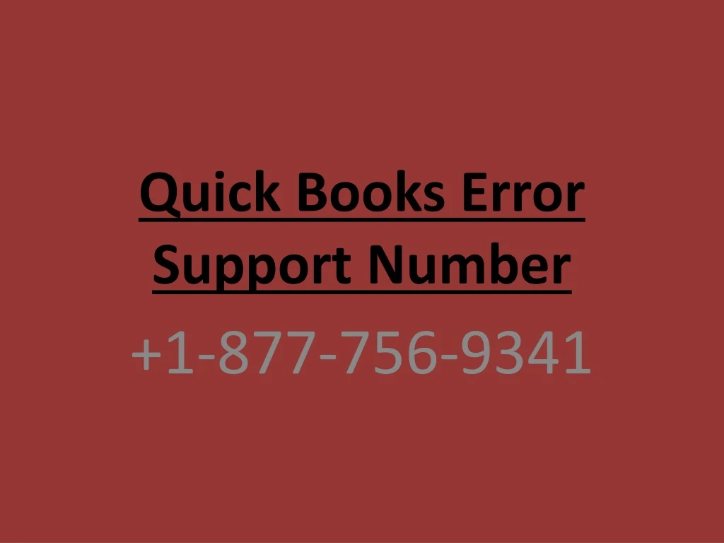 quick books error support number