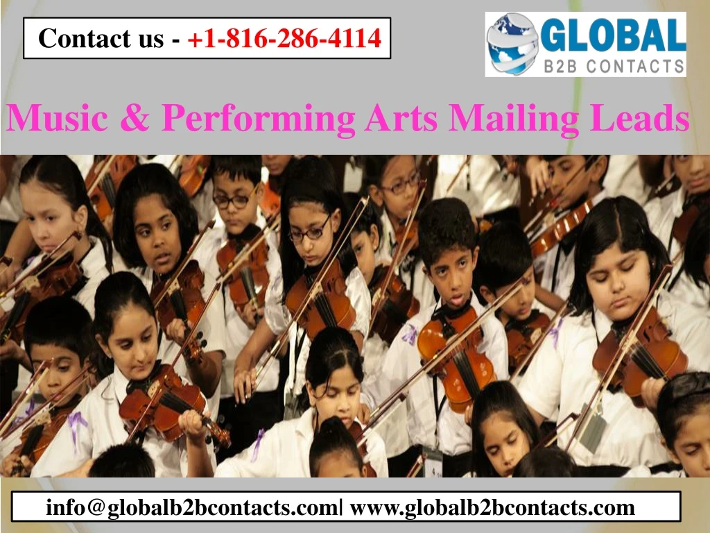 music performing arts mailing leads