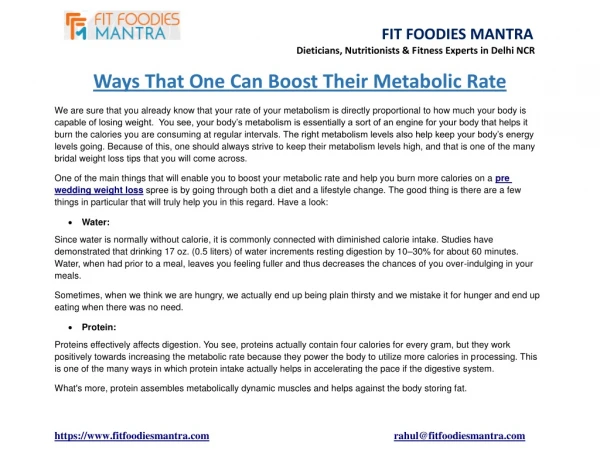 Ways That One Can Boost Their Metabolic Rate