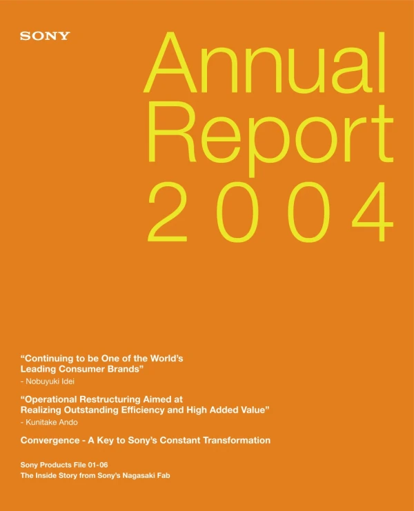 Sony Annual Report 2004