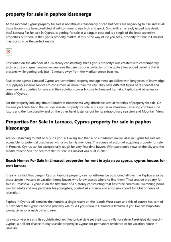Cyprus property and EU Residency Program