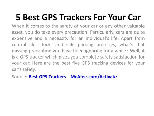 5 Best GPS Trackers For Your Car