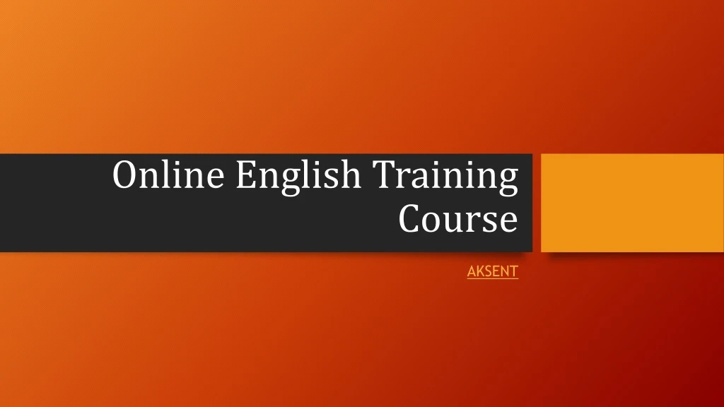 online english training course