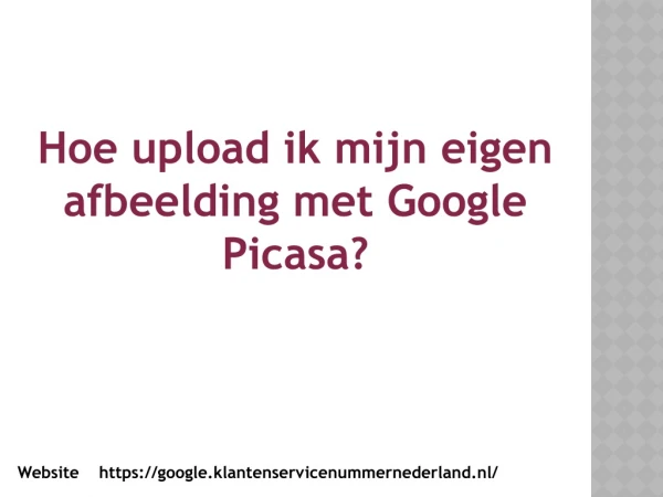 De afbeelding uploaden met het Google Picasa-webalbum '