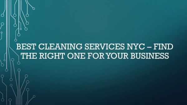 Find the Right One for Your Business | Best Cleaning Services NYC