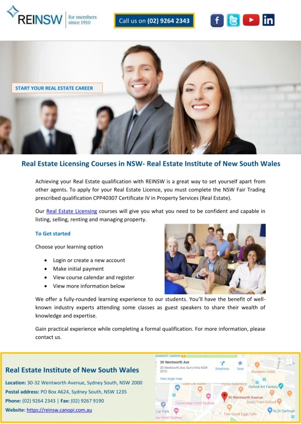 Real Estate Licensing Courses in NSW- Real Estate Institute of New South Wales