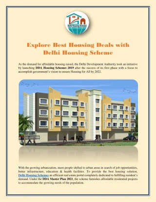 Explore Best Housing Deals with Delhi Housing Scheme