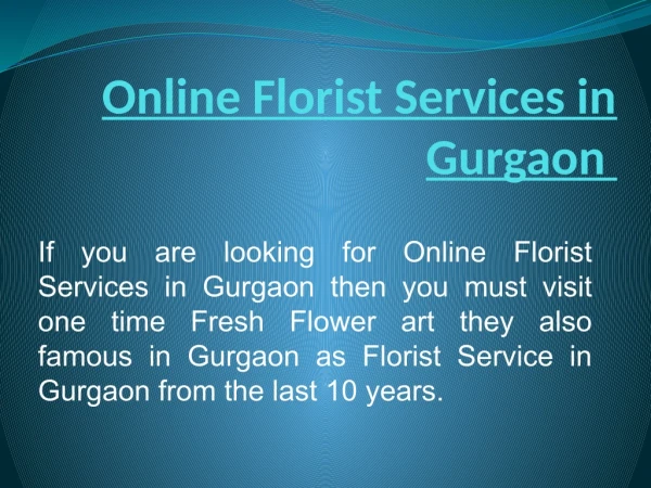 Online Florist Services in Gurgaon