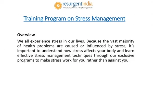 Training Program on Stress Management