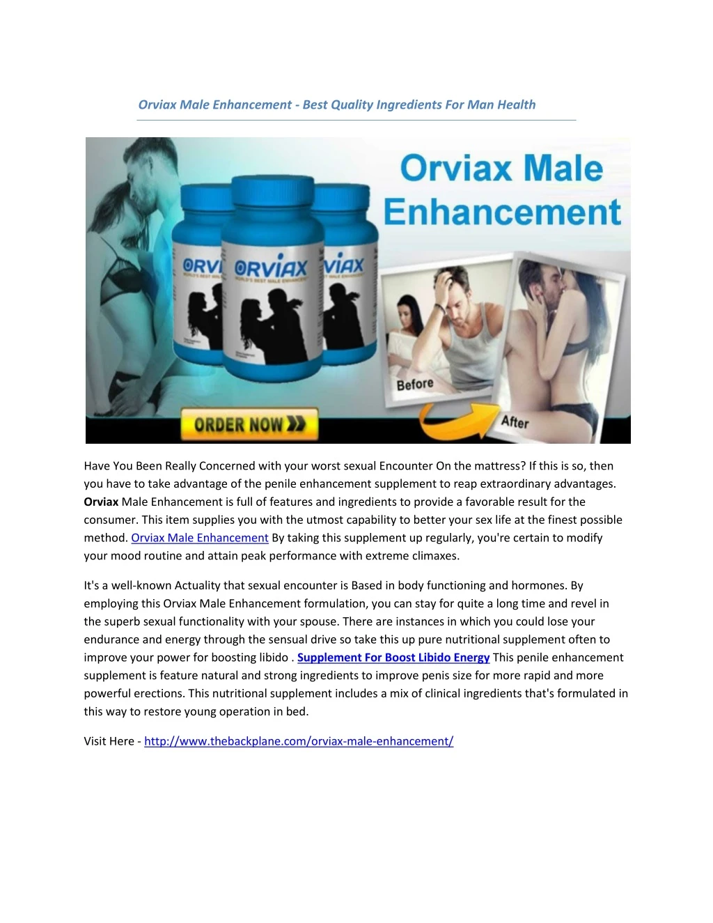 orviax male enhancement best quality ingredients
