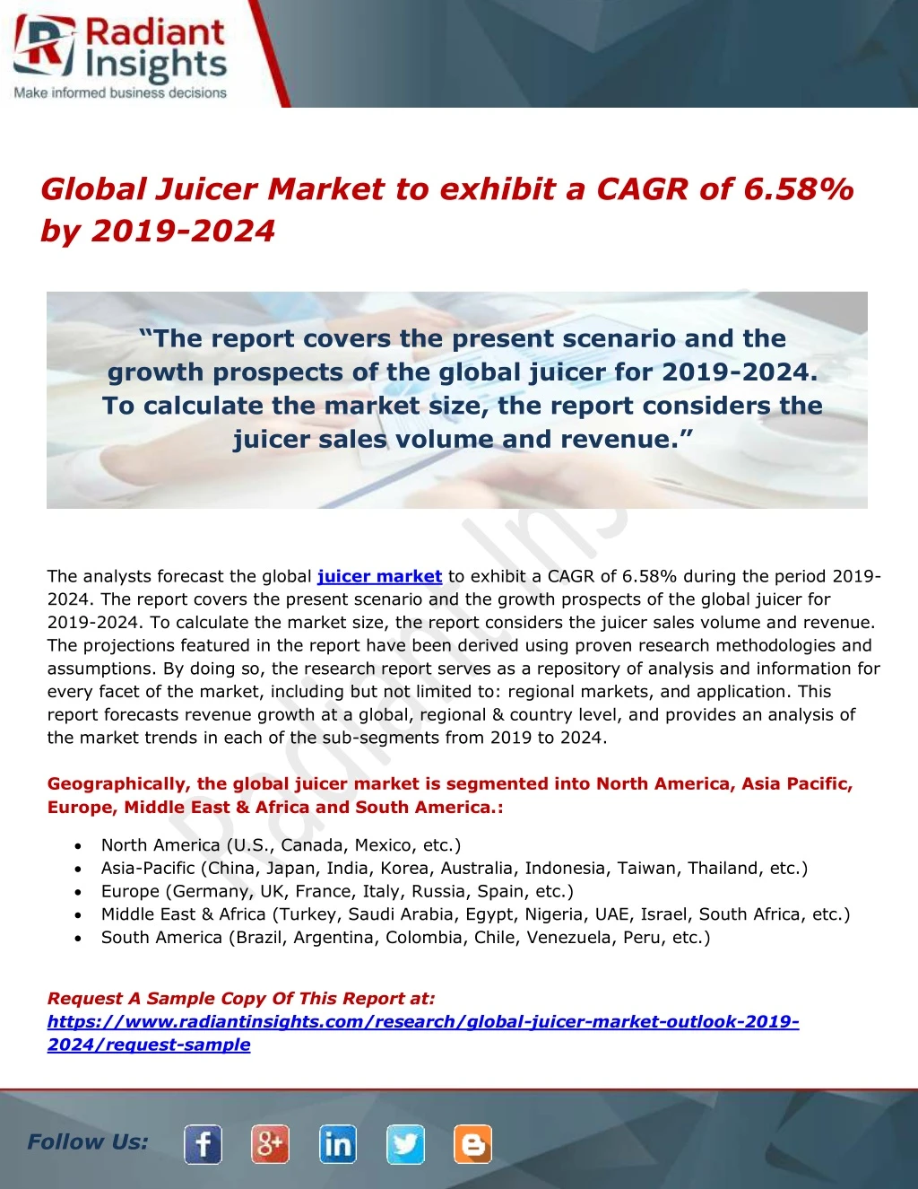 global juicer market to exhibit a cagr