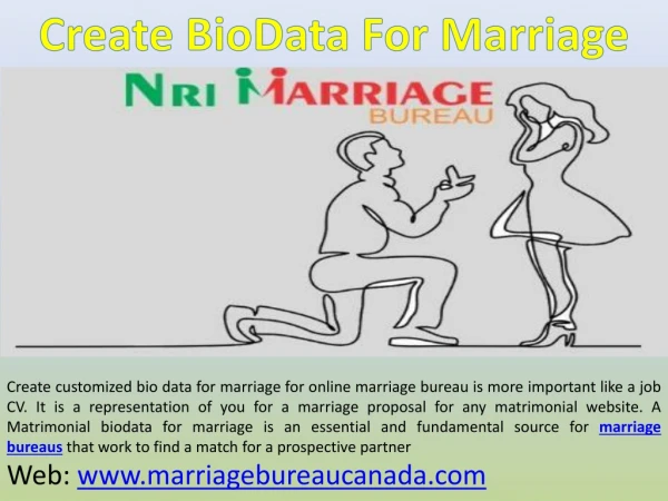 Create BioData For Marriage – Marriage Bureau Canada