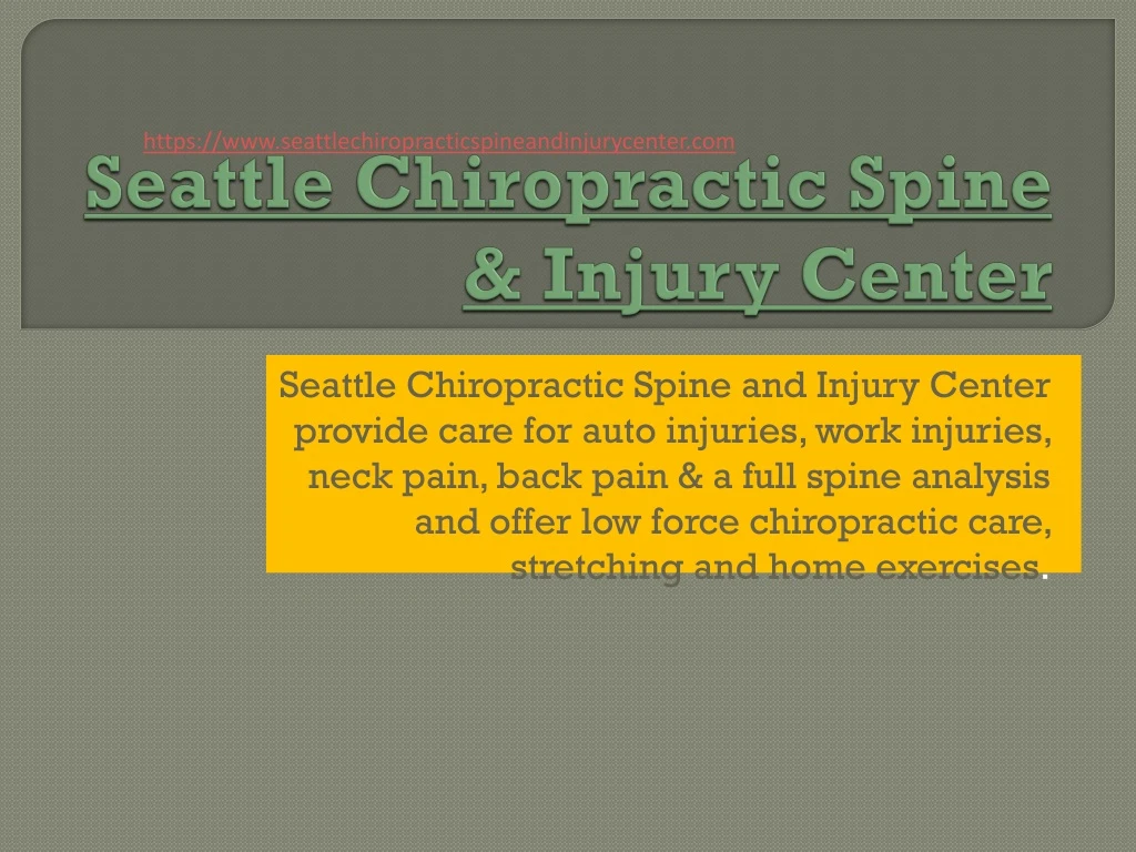 seattle chiropractic spine injury center
