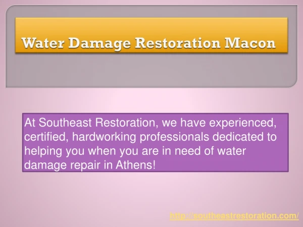 Water Damage Restoration Macon
