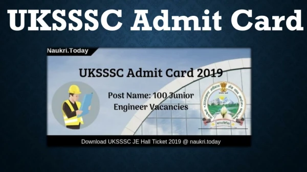 UKSSSC Admit Card 2019 PDF | Jr. Engineer Hall Ticket & Exam Center