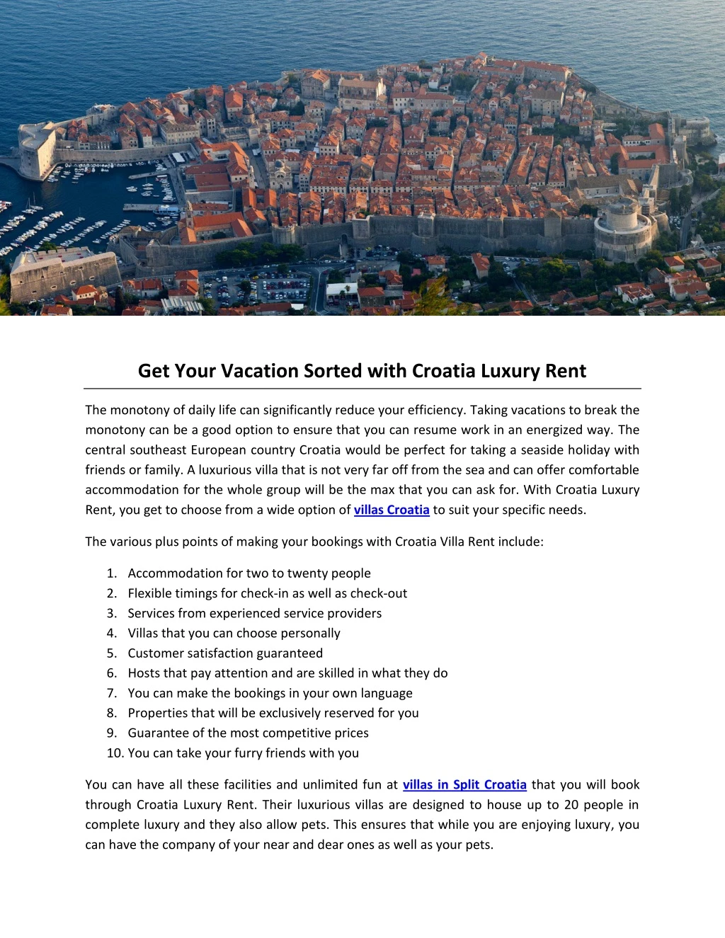 get your vacation sorted with croatia luxury rent