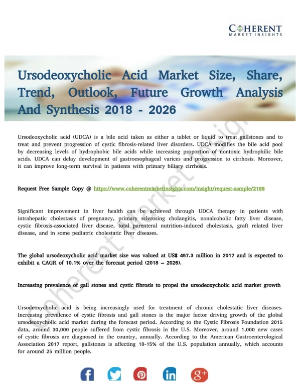 Ursodeoxycholic Acid Market Projections of Trends and Growth till 2026