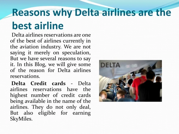 Reasons why Delta airlines are the best airline | Delta flights