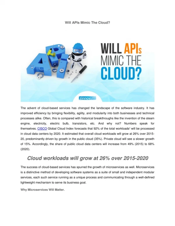 Will APIs Mimic The Cloud?