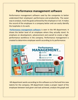 Performance Management Software - slide 1