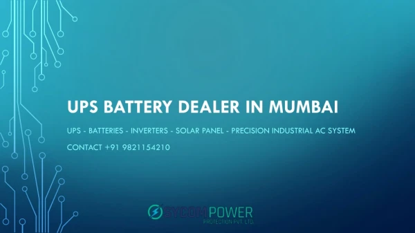 UPS Battery Dealer In Mumbai - Sycom Power