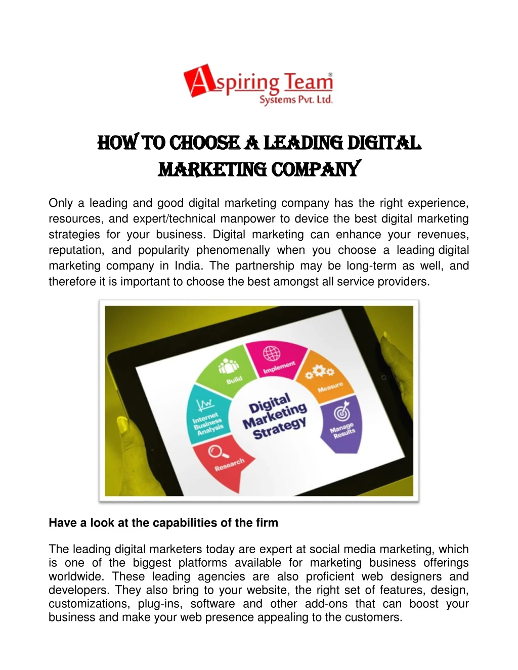 how to choose a leading digital how to choose
