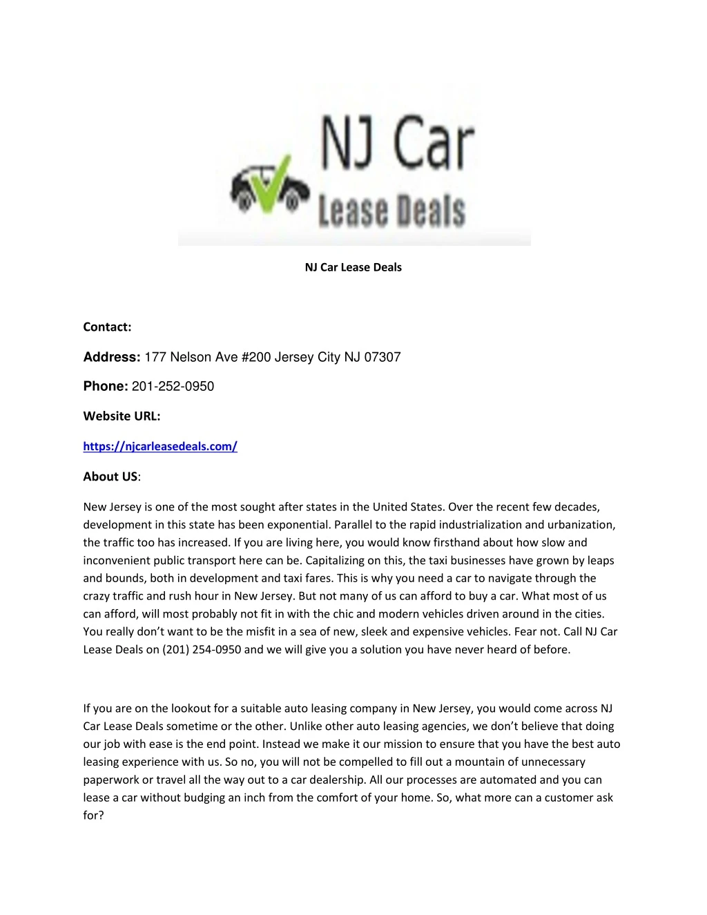 nj car lease deals
