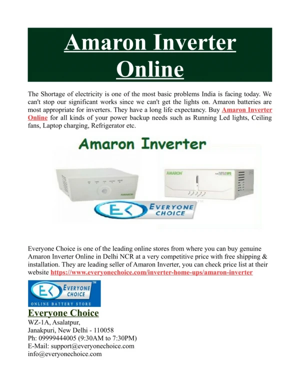 Amaron Inverter Online