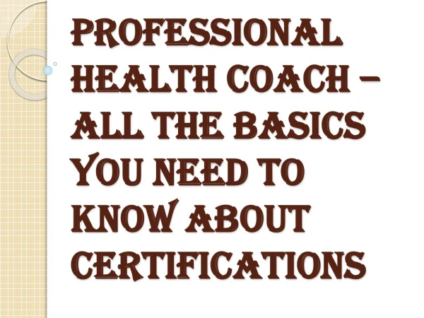 What You Need to Know About Professional Health Coach