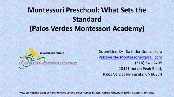 montessori preschool what sets the standard palos verdes montessori academy