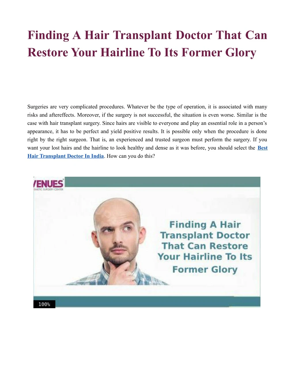 finding a hair transplant doctor that can restore